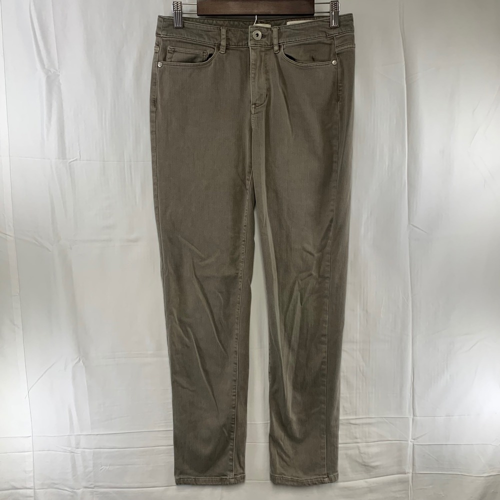 J.Jill Boyfriend Straight Leg Ankle Jeans Womens 6 Olive Taupe Stretch Denim